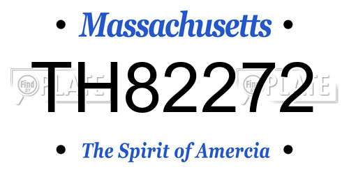 TH82272 Massachusetts License Plate