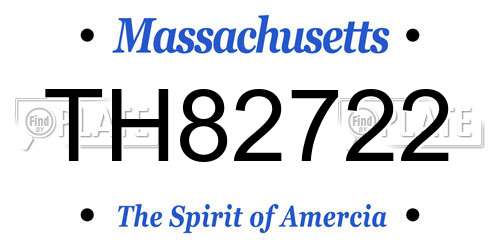 TH82722 Massachusetts License Plate