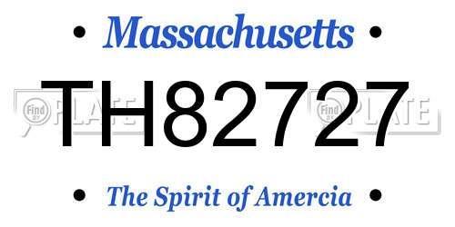 TH82727 Massachusetts License Plate