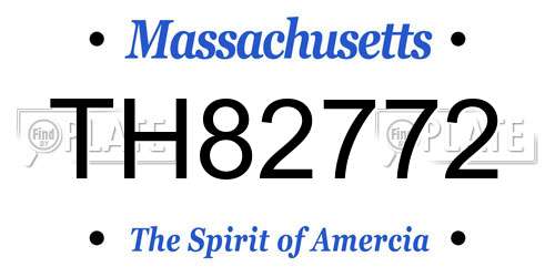 TH82772 Massachusetts License Plate
