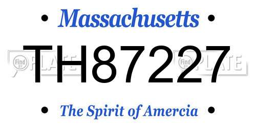 TH87227 Massachusetts License Plate