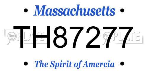 TH87277 Massachusetts License Plate