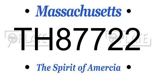 TH87722 Massachusetts License Plate