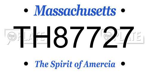 TH87727 Massachusetts License Plate