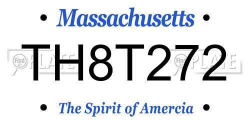 TH8T272 Massachusetts License Plate