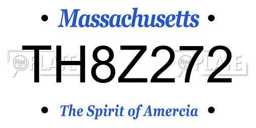 TH8Z272 Massachusetts License Plate