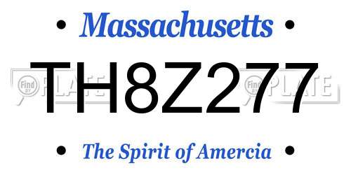 TH8Z277 Massachusetts License Plate