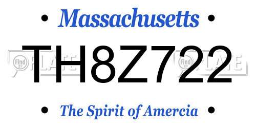 TH8Z722 Massachusetts License Plate