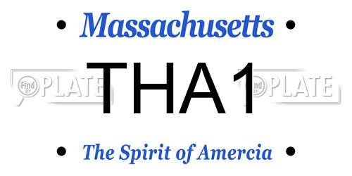 THA1 Massachusetts License Plate