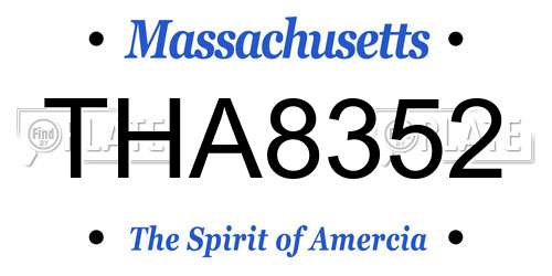 THA8352 Massachusetts License Plate