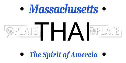 THAI Massachusetts License Plate