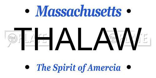 THALAW Massachusetts License Plate