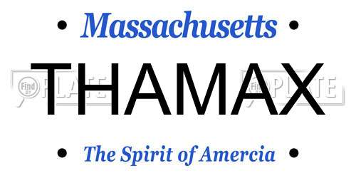 THAMAX Massachusetts License Plate