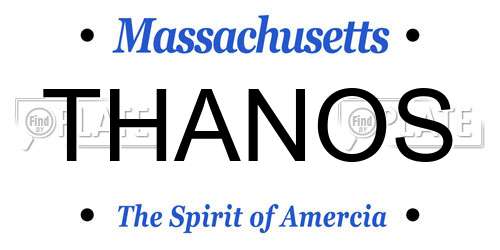 THANOS Massachusetts License Plate