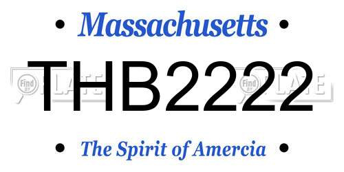 THB2222 Massachusetts License Plate