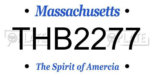 THB2277 Massachusetts License Plate