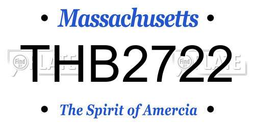 THB2722 Massachusetts License Plate