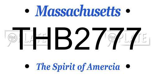 THB2777 Massachusetts License Plate