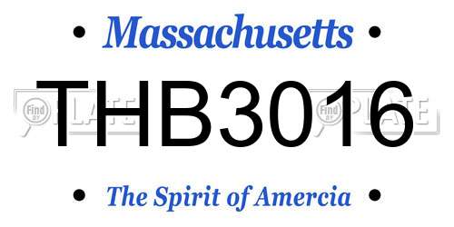 THB3016 Massachusetts License Plate