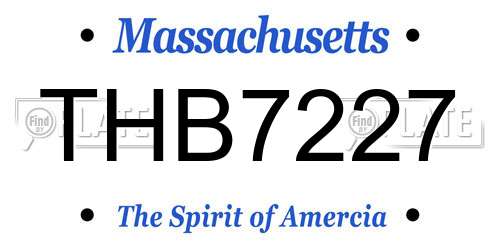 THB7227 Massachusetts License Plate
