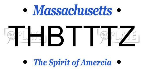 THBTTTZ Massachusetts License Plate