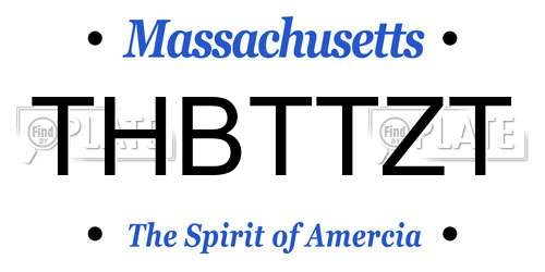 THBTTZT Massachusetts License Plate