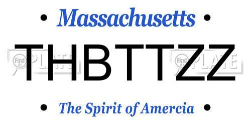 THBTTZZ Massachusetts License Plate