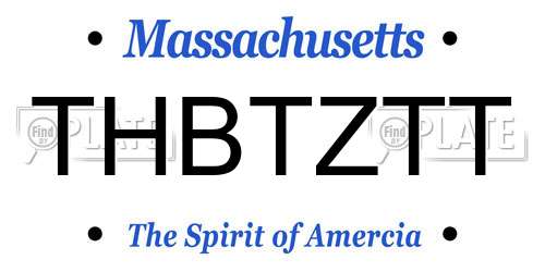 THBTZTT Massachusetts License Plate