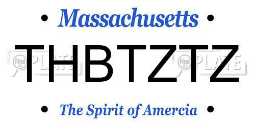 THBTZTZ Massachusetts License Plate