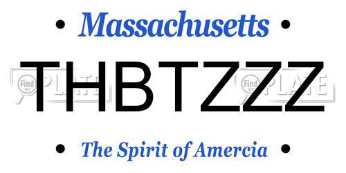 THBTZZZ Massachusetts License Plate