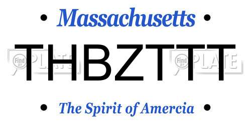 THBZTTT Massachusetts License Plate