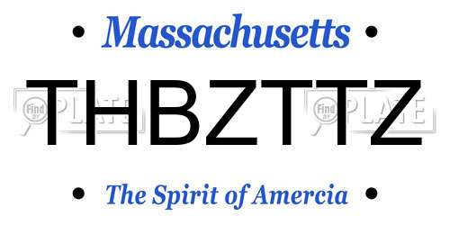 THBZTTZ Massachusetts License Plate