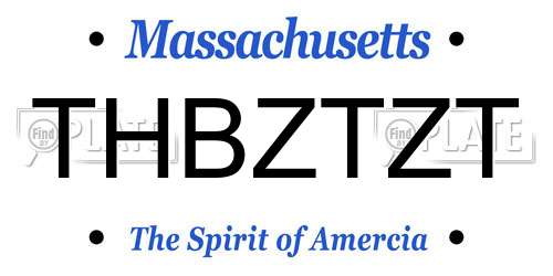 THBZTZT Massachusetts License Plate