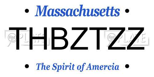 THBZTZZ Massachusetts License Plate