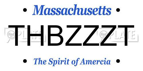 THBZZZT Massachusetts License Plate