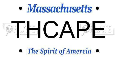 THCAPE Massachusetts License Plate
