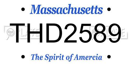 THD2589 Massachusetts License Plate