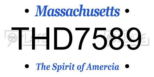 THD7589 Massachusetts License Plate