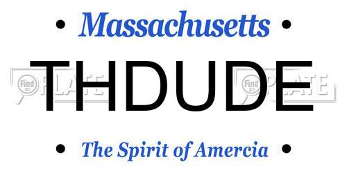 THDUDE Massachusetts License Plate