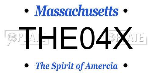 THE04X Massachusetts License Plate