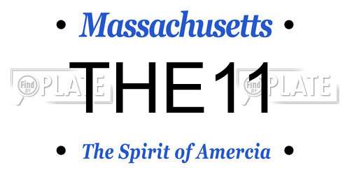 THE11 Massachusetts License Plate