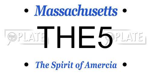 THE5 Massachusetts License Plate