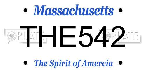 THE542 Massachusetts License Plate