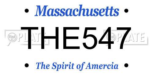 THE547 Massachusetts License Plate