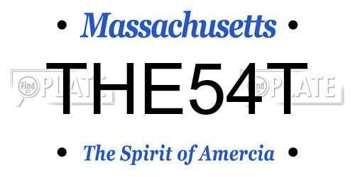 THE54T Massachusetts License Plate