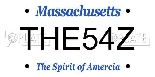 THE54Z Massachusetts License Plate