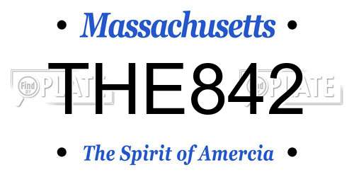 THE842 Massachusetts License Plate