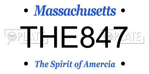 THE847 Massachusetts License Plate