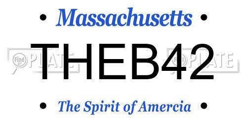 THEB42 Massachusetts License Plate