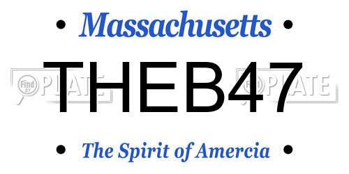 THEB47 Massachusetts License Plate
